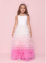 Vestido Festa Tule Babados Degrade Still