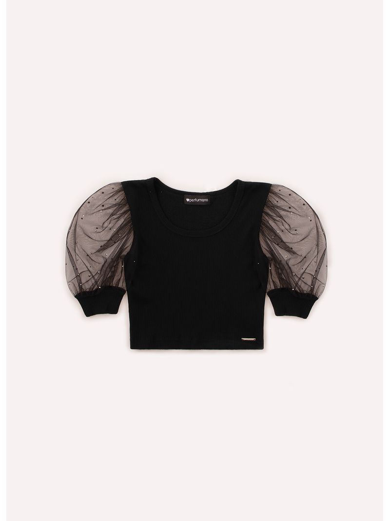 Blusa-Canelada-Manga-Bufante-Tule