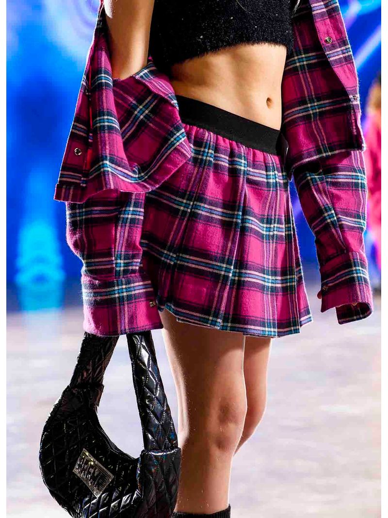 Saia_short_plissada_xadrez