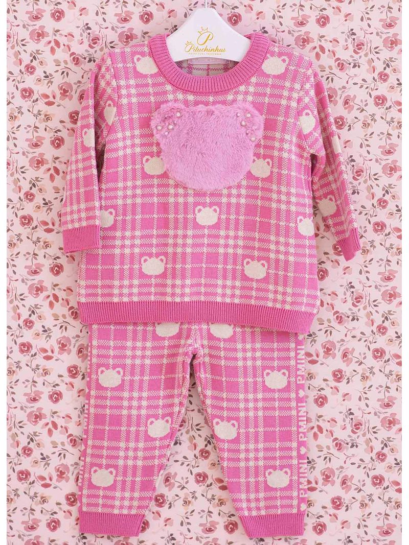 Conjunto_Tricot_Blusa_Xadrez_Ursinha