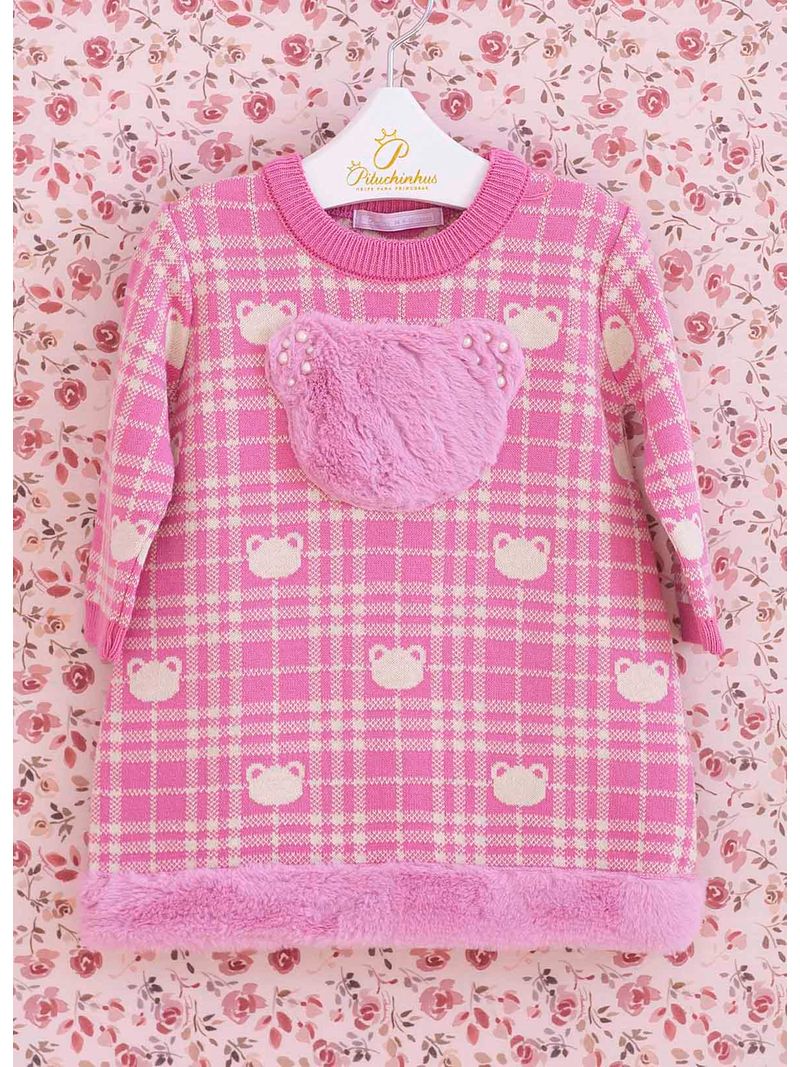 Vestido_Tricot_Xadrez_Ursa_Pele