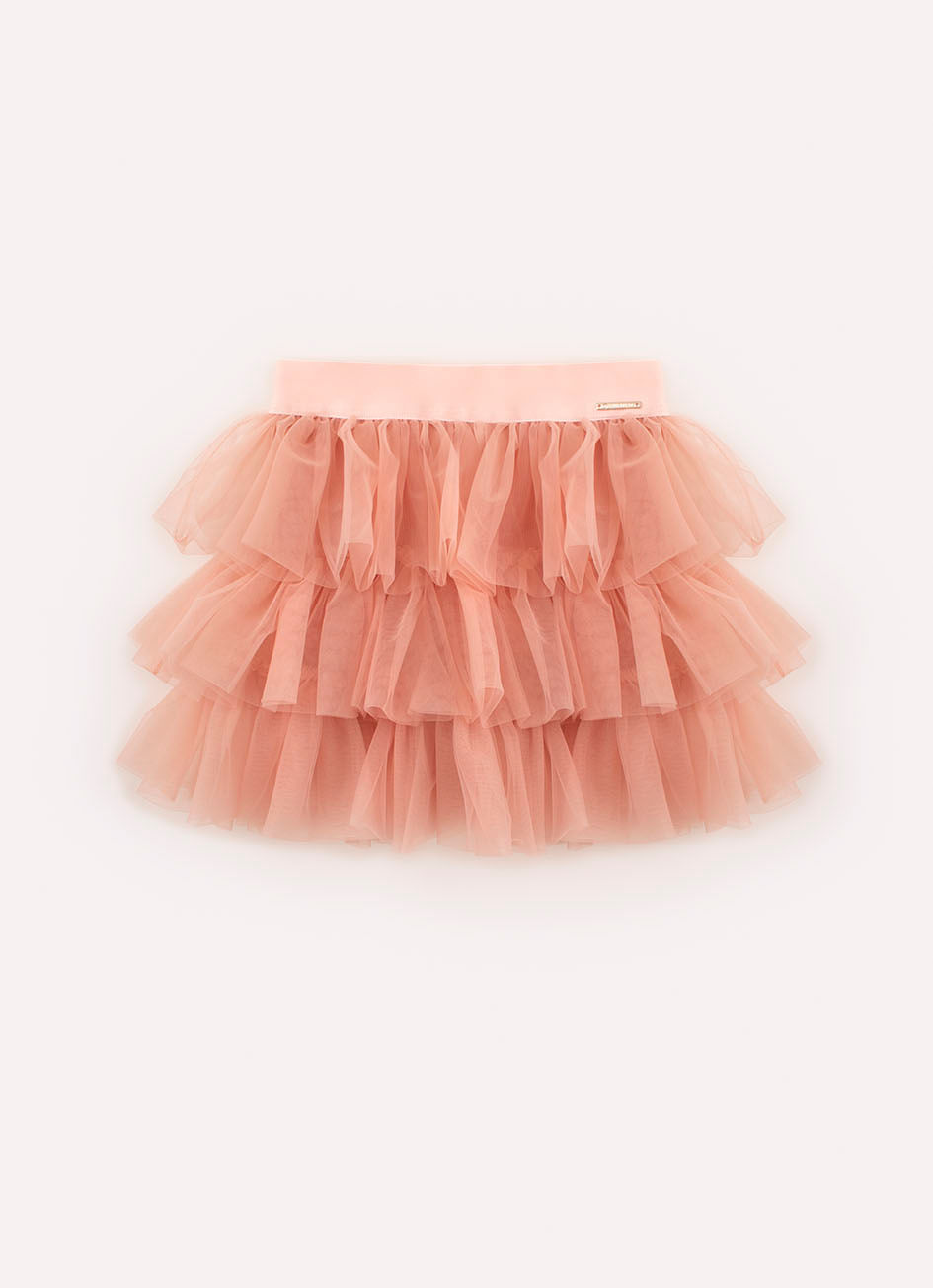 Ribbed and Tulle Short Skirt - Pituchinhus | Official Online Store ...