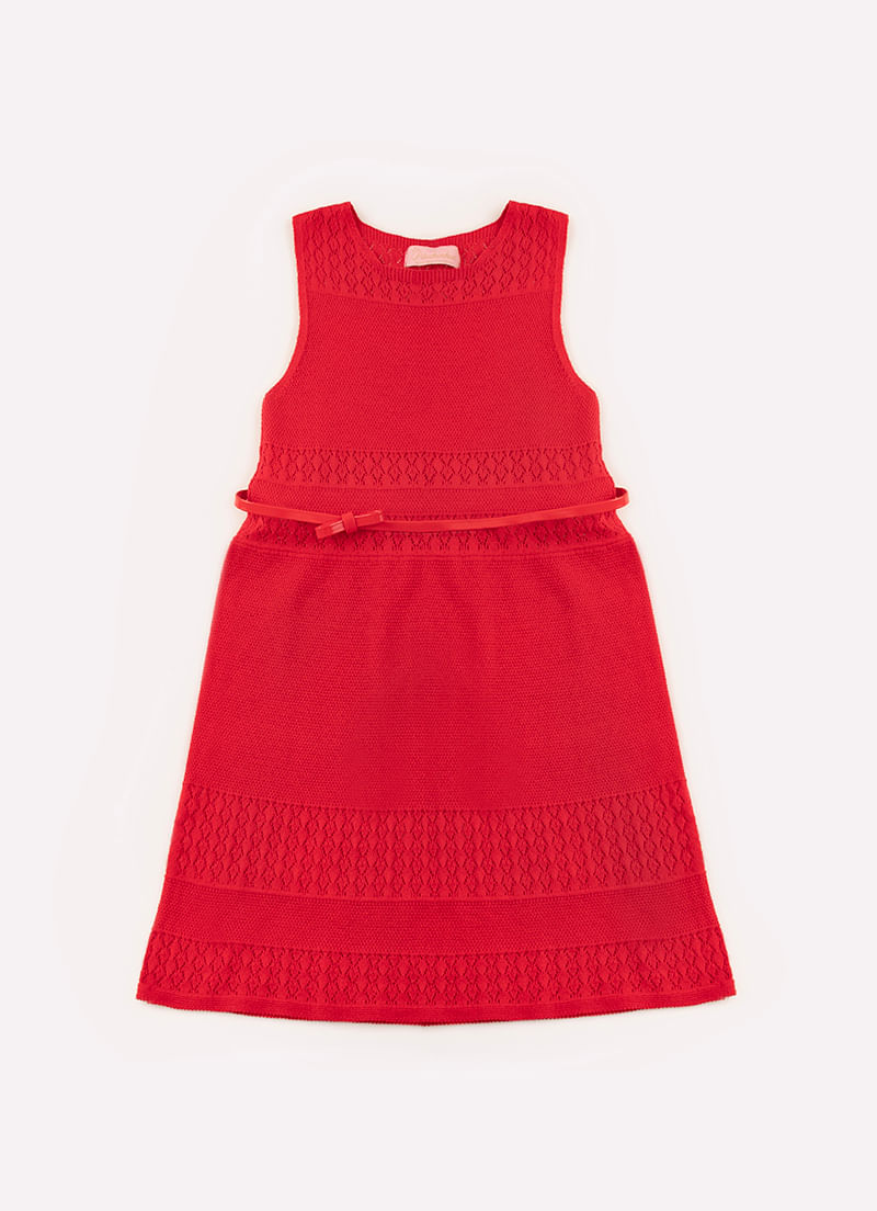 Lace Stitch Knit Dress with Belt - Pituchinhus | Official Online Store ...