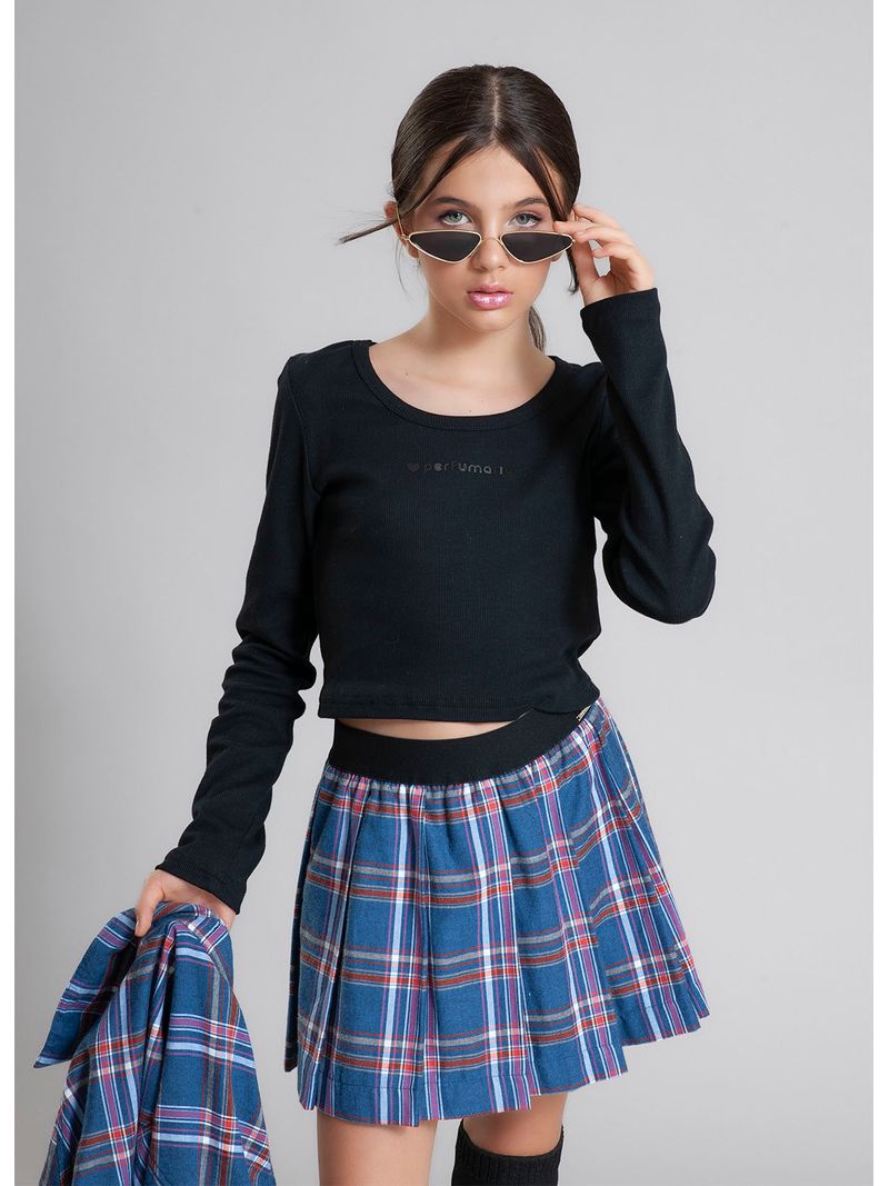 Saia_Short_Xadrez_Pregas