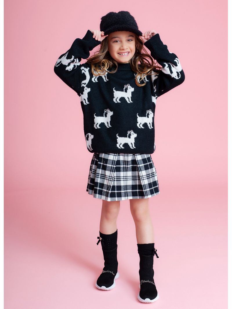 Saia_Short_Xadrez_Plissada
