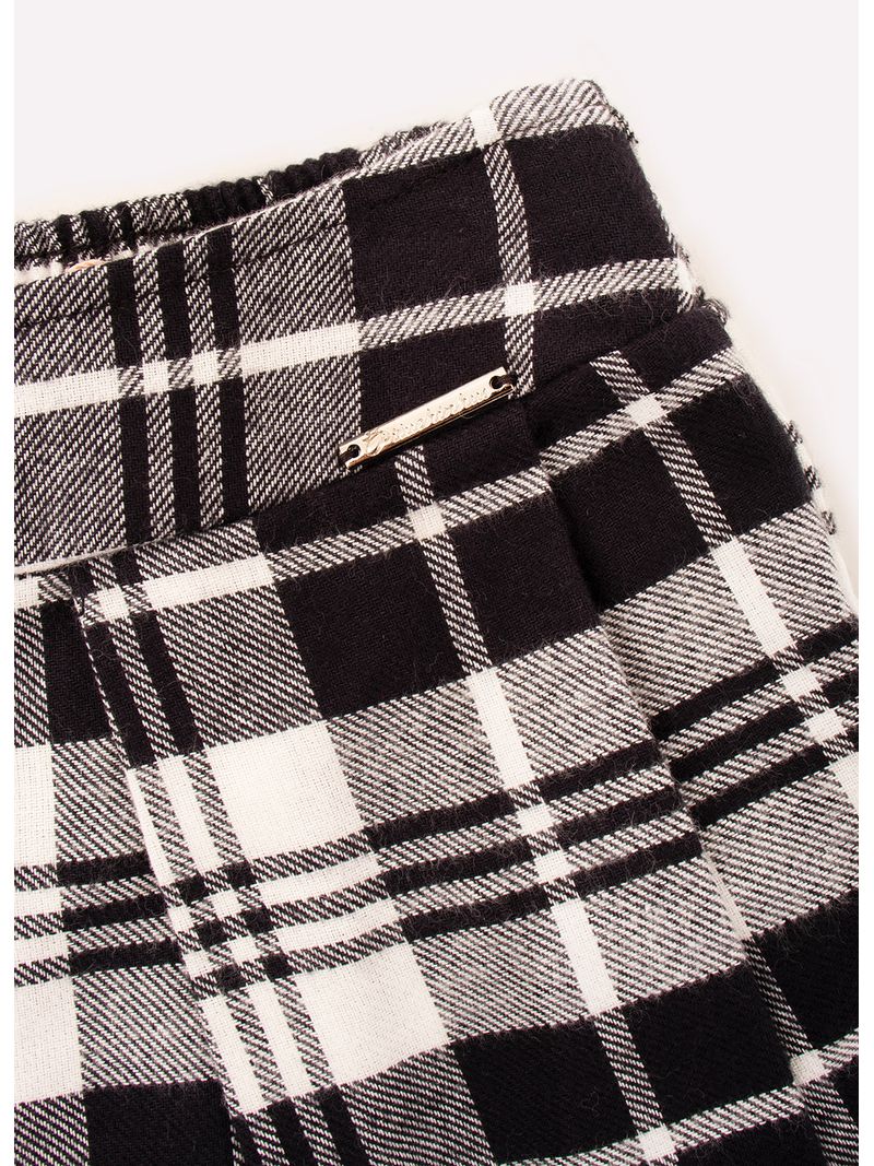 Saia_Short_Xadrez_Plissada