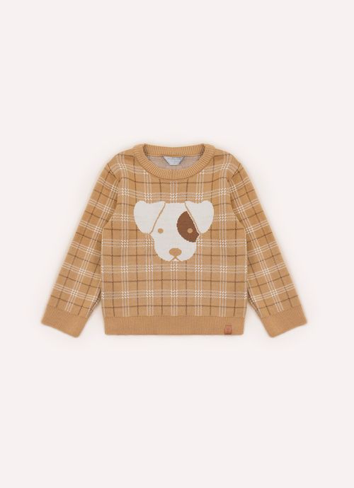 Blusa Tricot Maxi Xadrez Jacquard Cachorro For Boys