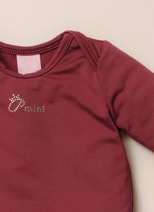 Conjunto Blusa e Calça Malha Térmica Pmini Vermelho Escuro