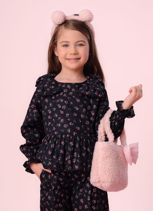 Blusa Algodão Estampa Micro Floral