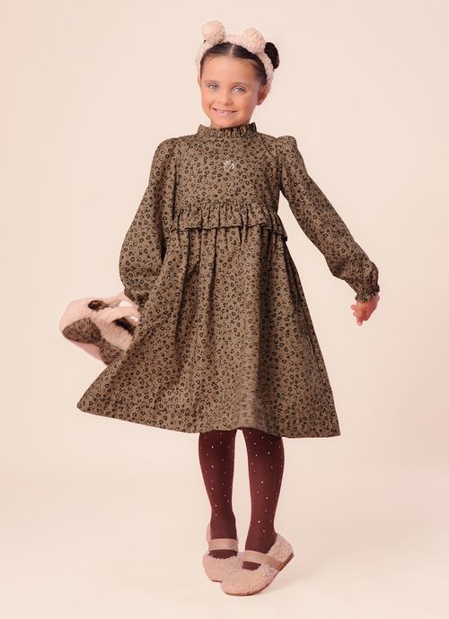 Vestido Algodão Estampa Onçinha