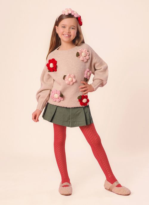 Saia Short Sarja Pregas Verde Escuro