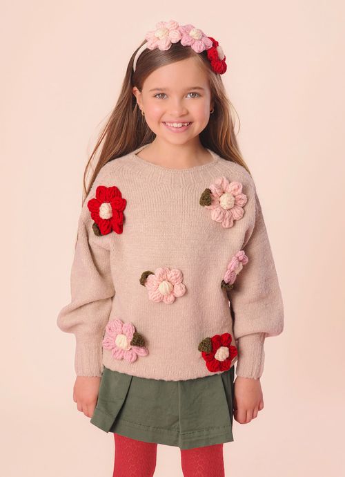 Blusa Tricot Maxi Flores Mountain